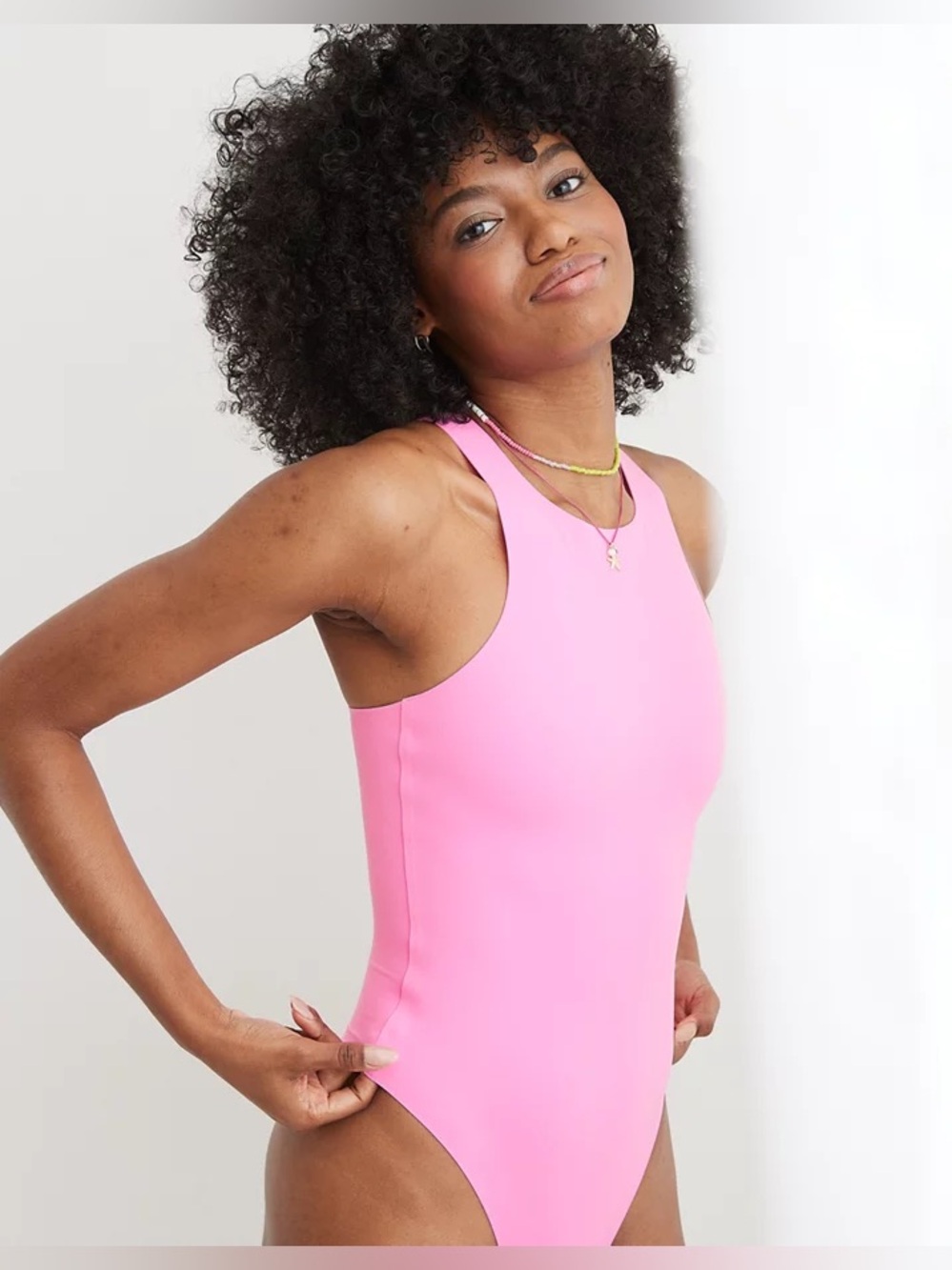Aerie SMOOTHEZ Hot Pink Bodysuit – Size Medium